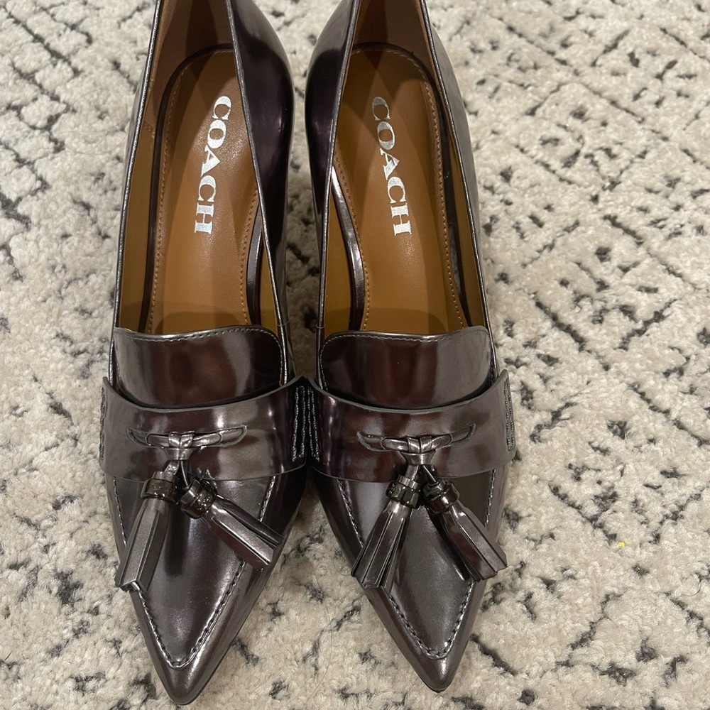 Brand new coach gunmetal heels size 7